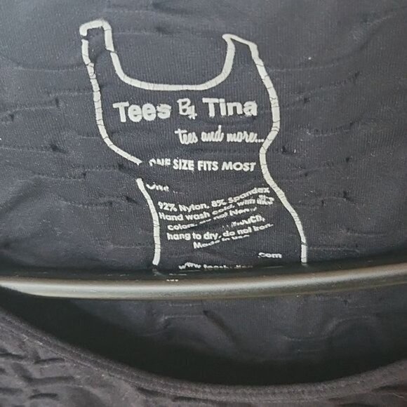 Tees by Tina Neena Groove Black Long Sleeve Stretch‎ Sz. OS Tunic - Picture 7 of 11